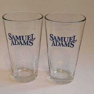 SAMUEL ADAMS BEER Pint Glass Sam Adams Quality Drinking Glass THICK BNWOT PAIR